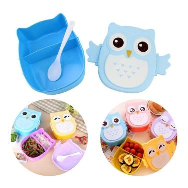Imagem de Lancheira Infantil Marmita Coruja C/ Colher Escola Trabalho