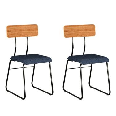 Imagem de Conjunto com 2 Cadeiras Camélia Azul e Preto
