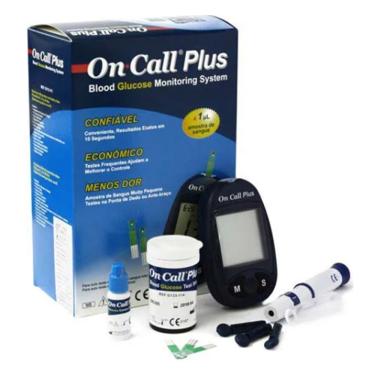 Imagem de Medidor Digital Kit Monitor de Glicemia Glicose On Call Plus