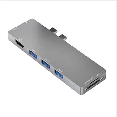 Imagem de SZAMBIT Adaptador USB C compatível com MacBook Pro 2022 2021 2020, 8 em 1 Compatível com MacBook Pro/Air M1M2,Dongle para Mac com 4K HDMI, 3 USB 3.0, TF/SD, USB-C 100W e Thunderbolt 3
