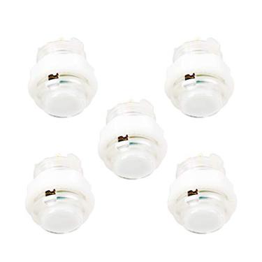 Imagem de EG STARTS 5X 24mm Full Color LED Illuminated Push Button Built-in Switch 5V Buttons for Classic Arcade Joystick Games Mame Jamma Raspberry Pi & White