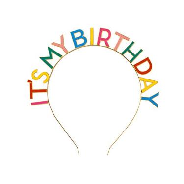 Imagem de Talking Tables Tiara de metal Rainbow "It's My Birthday", pode ser usada várias vezes, para festa virtual com zoom para ela ou para ele, crianças ou adultos, unissex, homens ou mulheres