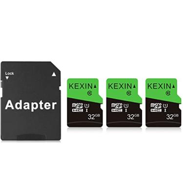 Imagem de KEXIN Pacote com 3 cartões micro SD de 32 GB cartão TF micro SDHC UHS-I cartões de memória classe 10 cartões TF de alta velocidade, C10, U1, 32 GB pacote com 3