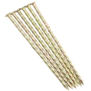 Imagem de Nigh 50 peças de estacas de paisagem de 15 cm, espinhos de paisagem galvanizados em metal espiral, pregos de jardim para grama artificial, afiação de pavimentação, barreira de ervas daninhas, madeira, carpintaria e mais, ouro