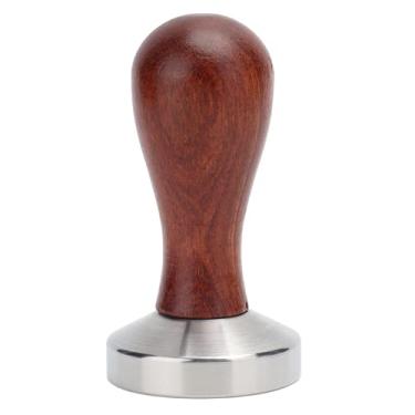 Imagem de Tamper de café, martelo de pó de café durável de 53 mm com cabo de madeira para cafeteria para restaurante para casa