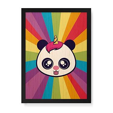 Imagem de Arte Maníacos Quadro Decorativo em Madeira Pandacórnio - 23x16,25cm (Moldura caixa em laca preta)