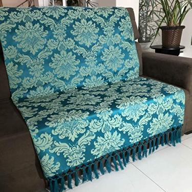 Imagem de Manta Para Sofá em Tecido Jacquard Medalhão Verde 190x140cm