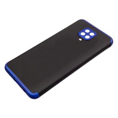 Imagem de Capa Capinha Anti Impacto 360 Para Xiaomi Redmi Note 9 com Tela de 6.53" Polegadas Case Acr�lica Fosca Acabamento Slim Macio - Danet (Preto com Azul)