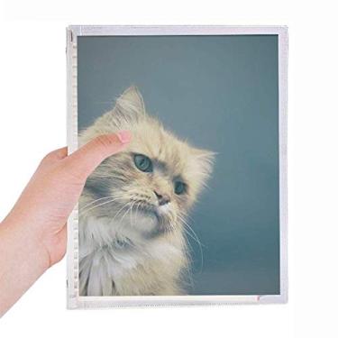 Imagem de Caderno de fotos de gato azul animal, agenda de folhas soltas recarregável