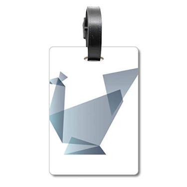 Imagem de Origami Abstrato Pavão Forma Geométrica Bolsa de Bagagem Etiqueta Cartão de Bagagem Etiqueta de Scutcheon