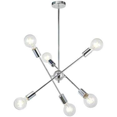 Imagem de Home-Neat Lustre Pendente Moderno Sputnik 6 Lâmpadas E27 para Sala De estar (Prata)