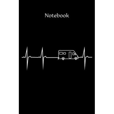 Imagem de Notebook, daybook, diary, notepad, jotter, pocketbook with heart rate design „My heart beats for motorhomes“: Camping notebook with 120 pages, lined - For motorhome camping fans