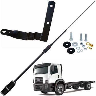 Imagem de Antena Px Bobinada Black Argentina 1,63m Suporte Dianteiro Motorista Parabrisa Constellation Parafusos