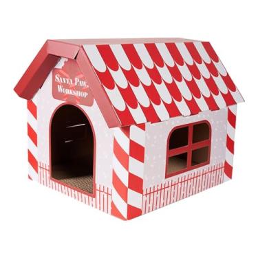 Imagem de Yajuyi Gato scratcher hideout papelão casa de gato gato arranhando brinquedo cama de gato para gatinho gato, Caixa de presente
