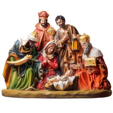 Imagem de Imagem Presépio Natal 40x30cm Resina Importada Completo