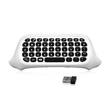 Imagem de 2.4G Mini teclado Chatpad sem fio com 3,5 mm Audio Jack Mensagem Chat Substituição do teclado para XBox One/Slim/Elit Controller Branco