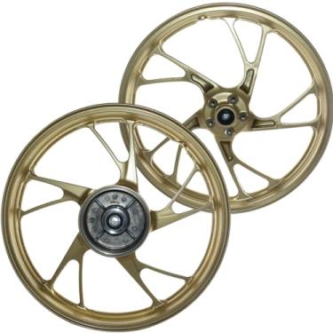 Imagem de Par de rodas de alumínio liga leve freio a disco CG150 CG160 Fan Titan ESD EX 2014 em diante rolamentos pé de galinha