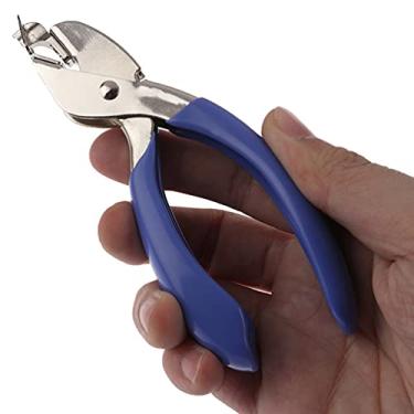 Imagem de ODETOJOY Mini extrator profissional portátil de longa duração, grampeador, ferramenta de encadernação resistente, durável, confortável, removedor de grampos de metal, azul