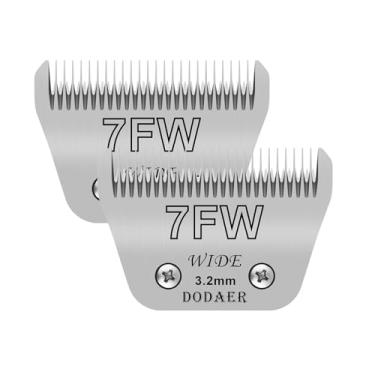 Imagem de DODAER Pacote com 2 7 lâminas largas para cuidados com cães, compatível com Andis, Oster A5, Wahl km10 Clippers, comprimento de corte 1/8" (3,2 mm)