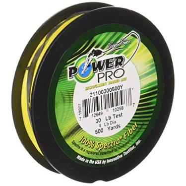 Imagem de Power Pro 21100100500Y Linha de pesca de fibra trançada Spectra, 4,5 kg/450 m, amarelo Hi-Vis