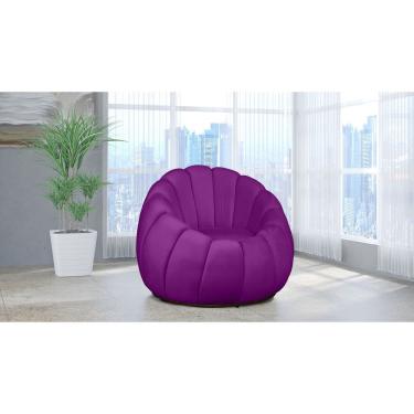 Imagem de Poltrona Decorativa Concha Giratória Veludo Roxo - Londrilar