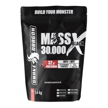 Imagem de Snake Dragon Hipercalórico Mass X Black 30.000 Refil 1,4Kg 724 Kcal + Whey Protein Isolado e Concentrado 25 Vitaminas e Minerais Proteínas (1,4Kg, Chocolate ao Leite)