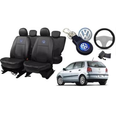 Imagem de Jogo de Capas de Couro para Polo 2008 - Couro Impermeável + Chaveiro +