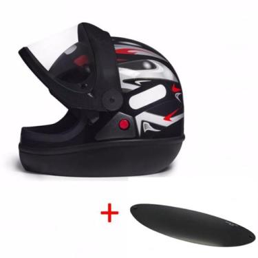 Imagem de Capacete San Marino Preto Mais Viseira Fumê - Taurus, 60