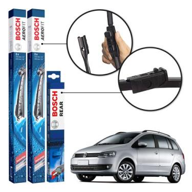 Imagem de Kit 3 Palhetas Dianteiras + Traseira Original Bosch Volkswagen SpaceFo