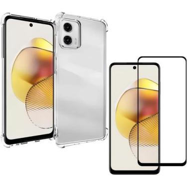Imagem de Capa Capinha Anti Impacto + Película de Vidro 3D Para Moto G73 Tela De