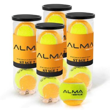 Imagem de Bola Beach Tennis Profissionis Kit 12 Unidades Alma Geius - Alma Geniu