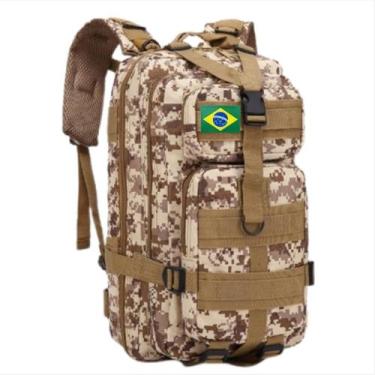 Imagem de Mochila Tática Militar Impermeável Reforçada 30l camping + patch do br