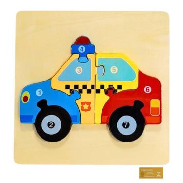 Imagem de Didaticos Aprenda Brincando Veiculos Policia DM Toys Jogo Encaixar Mad
