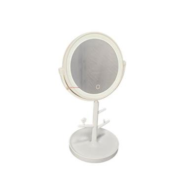 Imagem de Espelho De Mesa Redondo Led Porta Maquiagem E Porta Jóias - Y888, Bran
