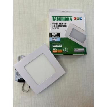 Imagem de Painel de led quadrado embutir 6W 12 cm 6.500k 360 lumens taschibra
