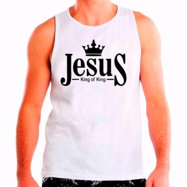 Imagem de Regata Masculina Branca Fé Gospel Católica Religião 03 - DESIGN CAMISE