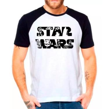 Imagem de Camiseta Masculina Raglan Branca Star Wars Filme 03 - DESIGN CAMISETAS