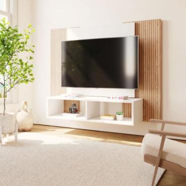 Imagem de Painel Navi Para Tv Até 42 Polegadas Com Nichos Gaia Branco Cin/Rip - 