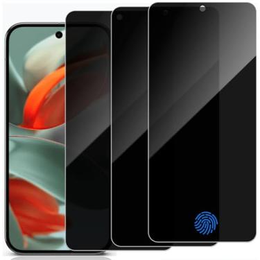 Imagem de DYNASCO Pacote com 3 protetores de tela de privacidade para Google Pixel 9 Pro de 6,3 polegadas, dureza 9H, antirarranhões, antiespião, filme de vidro temperado para Google Pixel 9 Pro - Suporta