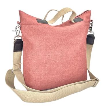 Imagem de Katsia Bolsa transversal de lona DuraStyle, carteiro, Hobo, versátil, zíper na abertura, Rosa empoeirado