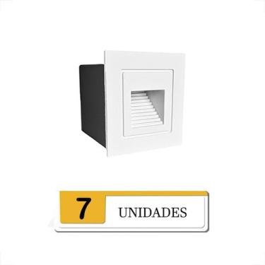 Imagem de 7 Balizador Parede Branco Mini Embutido Led 3000K Lup75 - Acende a Luz
