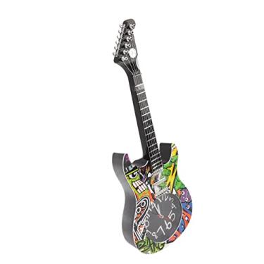 Imagem de Relógio de Parede Decorativo para Guitarra Relógio de Parede para Guitarra Tempo de Simulação de Cor Aleatória Volume Alto Preciso para Mesa de Casa (Guitarra 5680CC com Suporte)