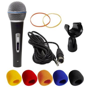Imagem de Kit Microfone Dinâmico com Fio TK 22C com Suporte B19A e Espuma Onyx