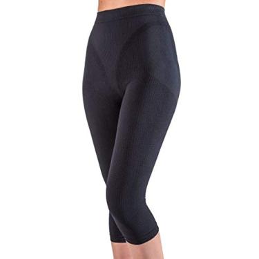 Imagem de Oferta especial limitada de calças capri emagrecedoras anti-celulite + prata – preto tamanho PP