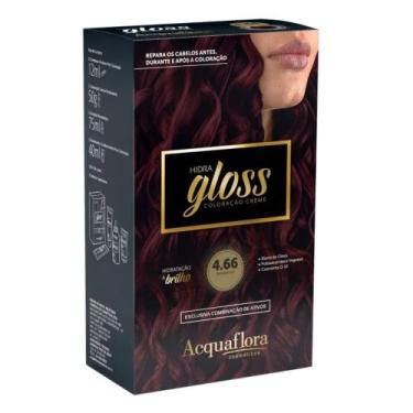 Imagem de Coloração Creme Acquaflora Kit Hidra Gloss 4.66 Borgonha
