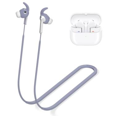 Imagem de Alça antiperda para Galaxy Buds 3 Pro ultra forte esportiva de silicone macio acessórios compatíveis com Samsung Galaxy Buds Pro 3 cordão de pescoço (roxo)