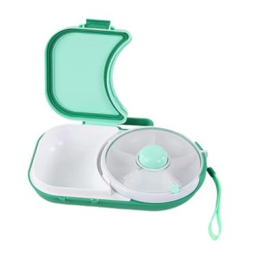 Imagem de WeiLaiKeQi Bandeja de lanches com compartimentos, caixa vedada para frutas, recipiente giratório para armazenamento, Verde, Tamanho real