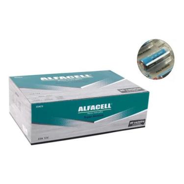 Imagem de Pilha Alfacell Alcalina 23a 12v Cx 100 Uni A23 Controle Portão