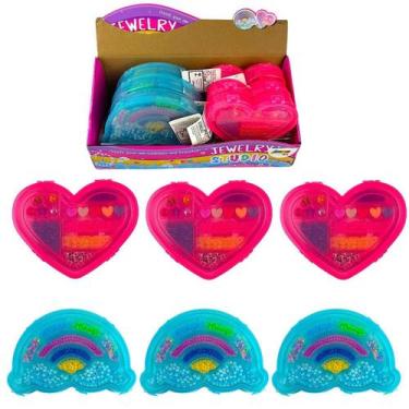 Imagem de kit 6 brinquedos Miçangas para fazer Pulseiras Nuvem Coração - Marca