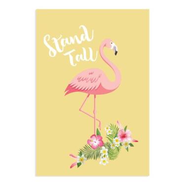 Imagem de Placa Decorativa MDF Flamingo e Folha 20x30cm - Quartinhos